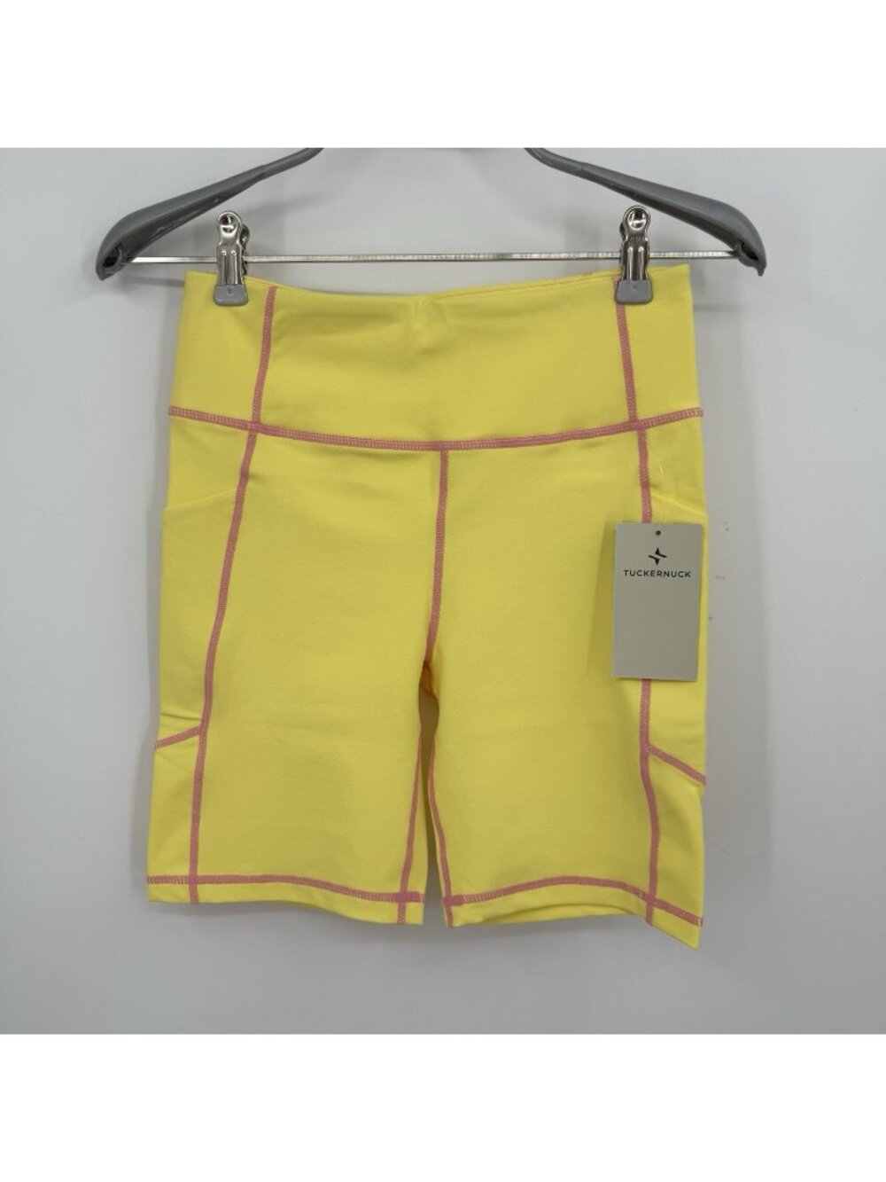Tuckernuck Sport Sundaze Yellow Ava Compression Bike Shorts size XS 7" Inseam